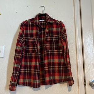Zara button down red shirt great match for denim pants and white t shirt